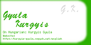 gyula kurgyis business card